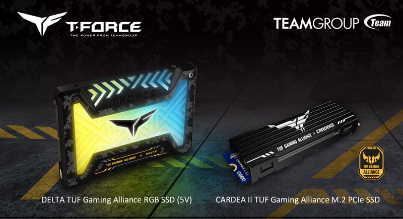 RGB Solid State Drive and M.2 PCIe Solid State Drive with ASUS TUF Gaming Alliance announced by TEAMGROUP, RGB Solid State Drive Cardea Ii Tuf Delta Tuf Ssd Press
