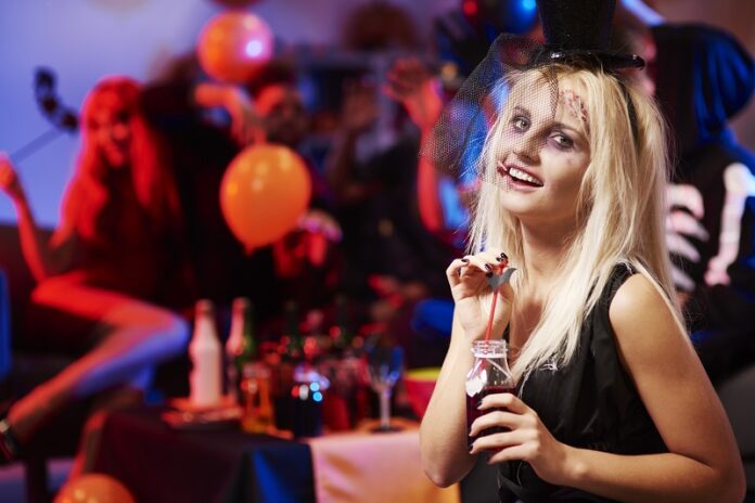 Girl with a bloody drink