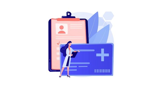 Healthcare smart card abstract concept vector illustration