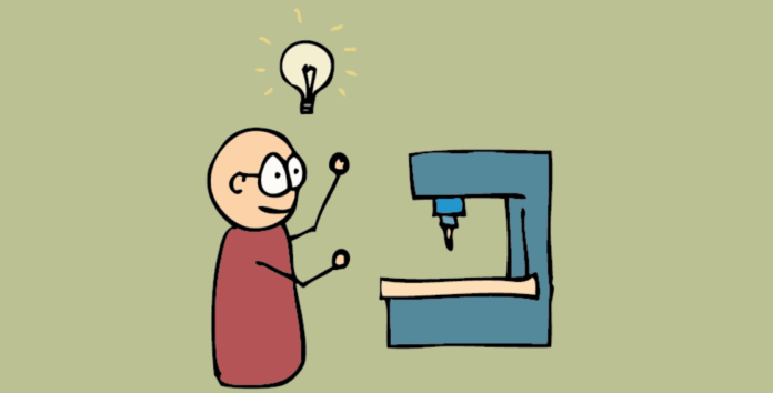 CNC Machine Illustration in Animation